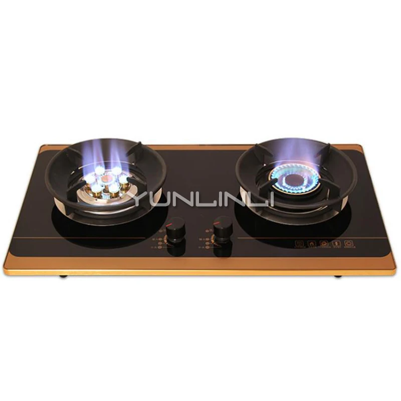 Gas Stove Double Stove Tempered Glass Table Embedded Dual-use Gas Fire Stove Stove