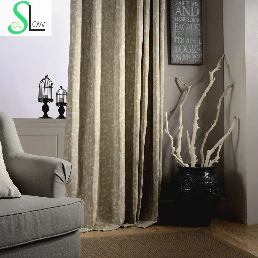 Двойная жаккардовая занавеска кофейно синяя оконная Цветочная s образные