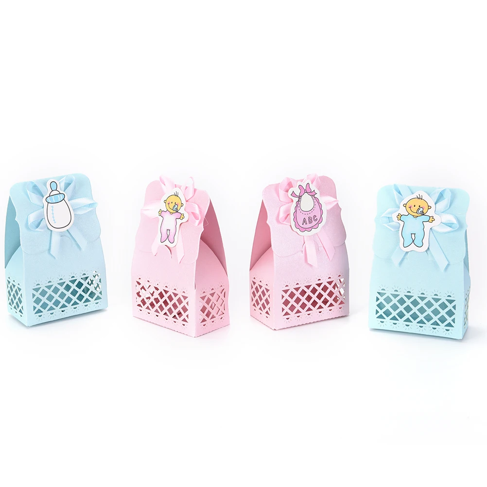 12 шт. милые бумажные крещения для мальчиков и девочек Украшение коробки конфет