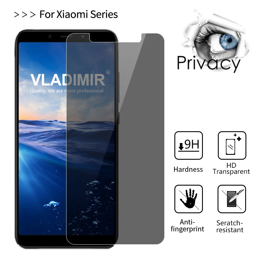 Конфиденциальность анти шпионское закаленное стекло для Xiaomi Mi A2 Lite A1 Redmi 6 Pro