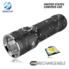 Мощный светодиодный фонарик Luminus, макс. 1200 люмен, дальность луча 500 м, встроенный литиевый аккумулятор большой емкости, фонарь для улицы