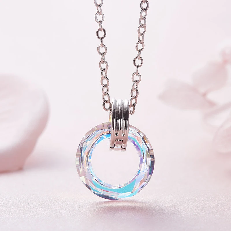 MALANDA Брендовое модное круглое ожерелье подвеска с кристаллами от Swarovski массивное