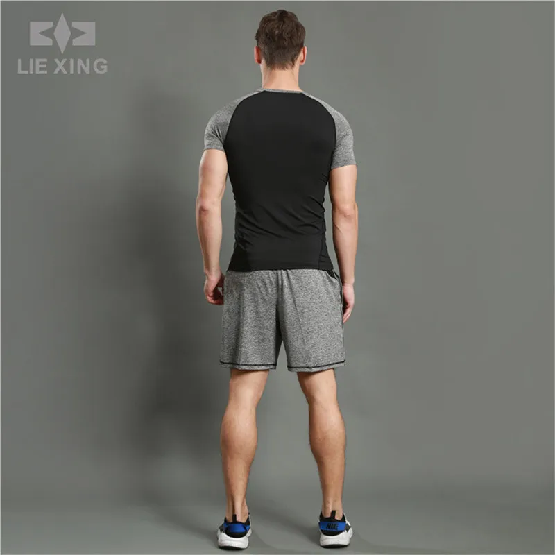 LIEXING одежда компрессионный спортивный костюм для мужчин Тренировочный Набор