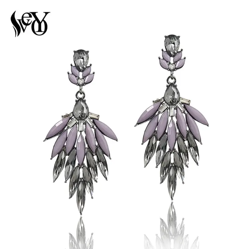 Женские акриловые серьги с кристаллами VEYO длинные элегантные модные