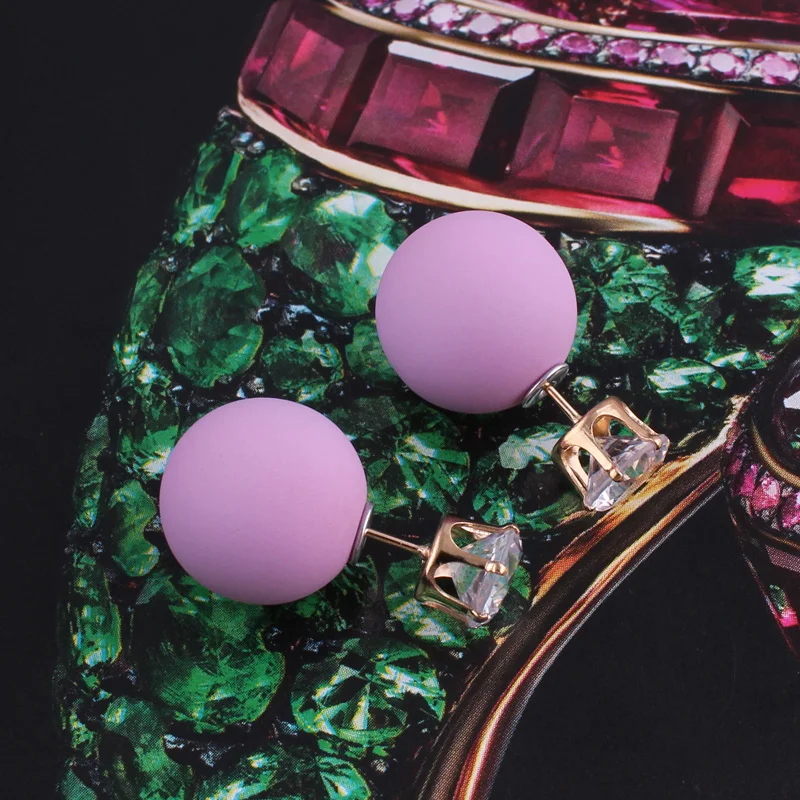 Новые роскошные серьги-гвоздики из страз в виде короны с двумя сторонами большие