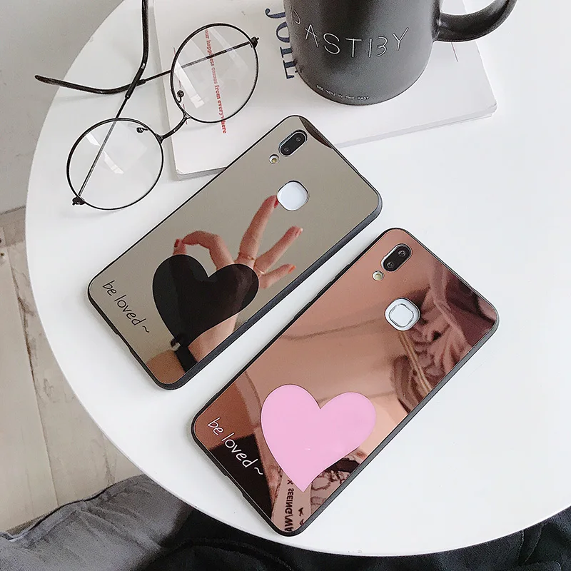 Роскошный зеркальный чехол с сердцем для Huawei P20 Lite P30 Pro Жесткий Чехол Nova 3 3i 3E 4