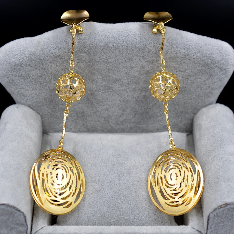 Sunny Jewelry длинные висячие Висячие женские серьги высокое качество изысканный циркон круглый шар выдалбливают