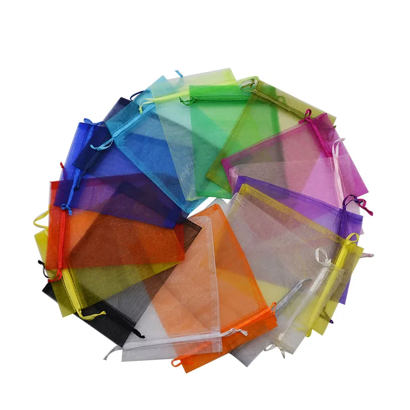 20 multicolor 9x12 см 20 шт органзы Упаковочные мешочки с затяжками подарок торт из конфет чай сумки и мешочки Свадебные украшения сувениры - Цвет: 20 multicolor