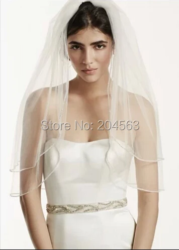 Двухслойная свадебная фата для невесты с бусинами | Свадьбы и торжества