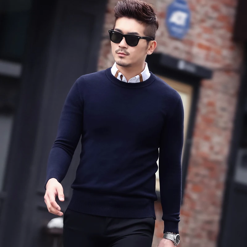 New 2017 Autumn Winter Fashion O neck Sweater Men Knitted High Elastic Mens Sweaters Pullovers pull homme KS04 | Мужская одежда