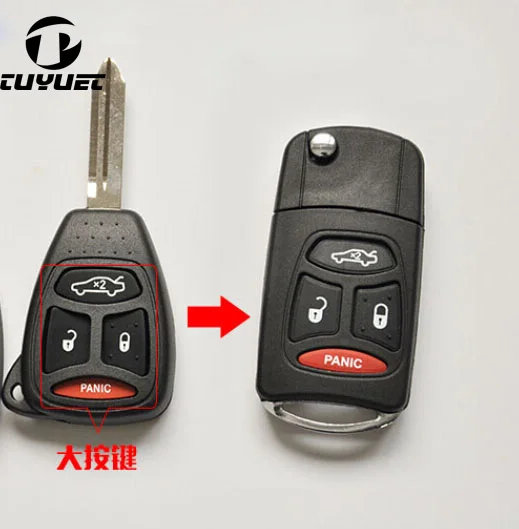 3+1 Button Modified Flip Car Key Blank High Quality For Chrysler 300C Shell Free Shipping | Автомобили и мотоциклы