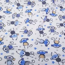  Baby Cotton Knitted Fabric Printed Monkey Jersey Cloth by Meter for DIY clothes bibs coated bed sheets