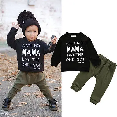 2pcs!!Newborn Toddler Infant Kid Baby Boy Autumn Winter Clothes Letter Long Sleeve T-shirt Tee+Long Pants Outfits Set 0-3Y | Детская