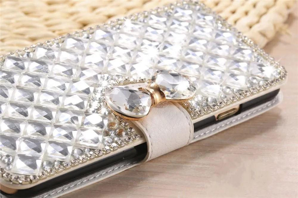 10 шт./лот Новый Роскошный Кожаный Бумажник Bling Rhinestone Чехол Для Lenovo A536 Оригинальный