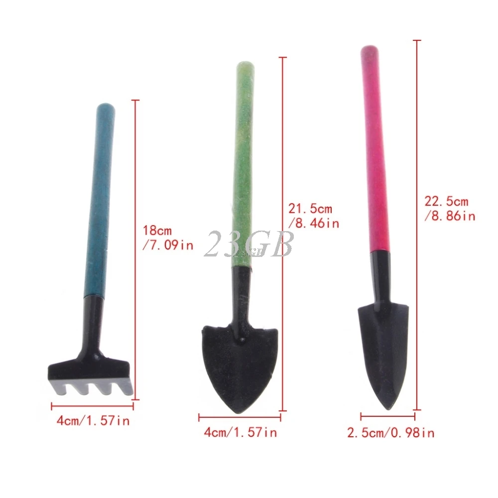 

Shovel Spade Rake Garden Gardening Plant Tools Set with Wooden Handle Mini 3PCS/SET J24