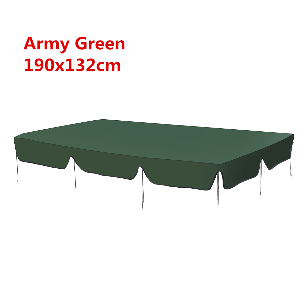 Army Green 190x132cm Садовый чехол для качелей, водонепроницаемый чехол для качелей, верхняя крышка для замены, уличный гамак для использования в помещении, тент для стула, навес для паруса, 2/3 сидений - Цвет: Army Green 190x132cm