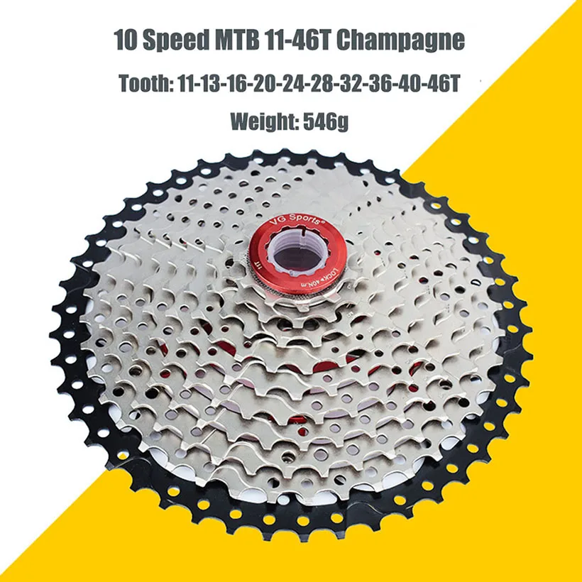11-46T Champagne Велосипед MTB Freewheel 10 скоростей 11-32 T/36 T/40 T/42 T/46 T/50 T SRAM дорожный велосипед кассета маховик 10 V cog cdg VG Sports - Цвет: 11-46T Champagne