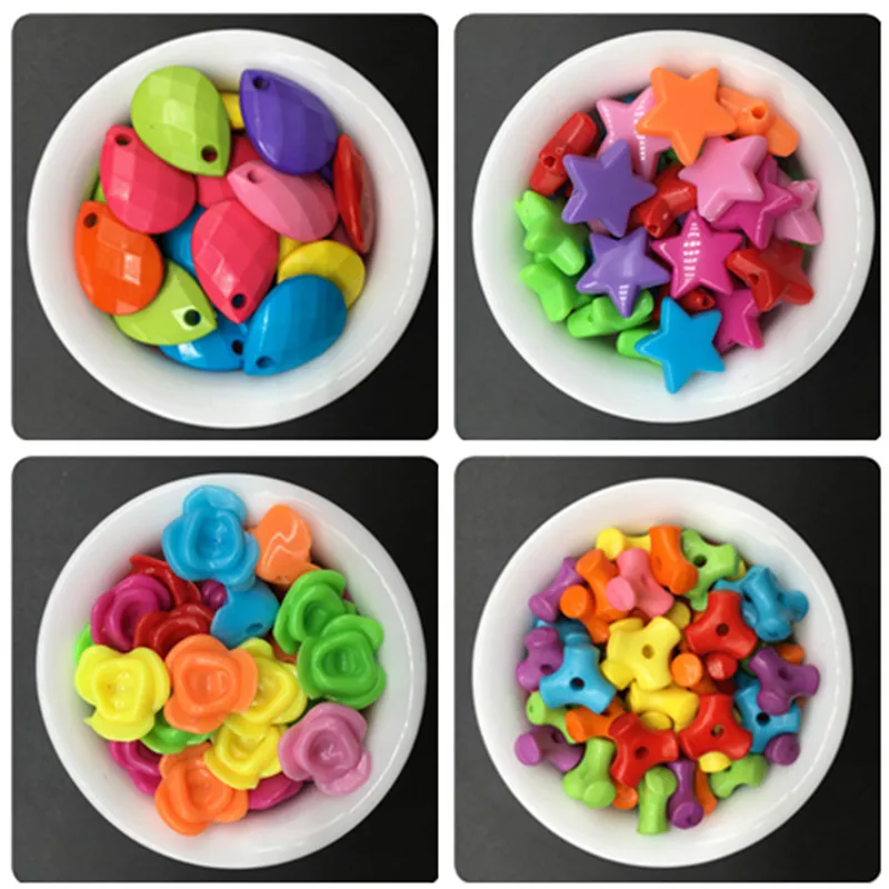 50/100 шт акриловые бусины конфетный цветок ручной работы DIY Простые Ювелирные