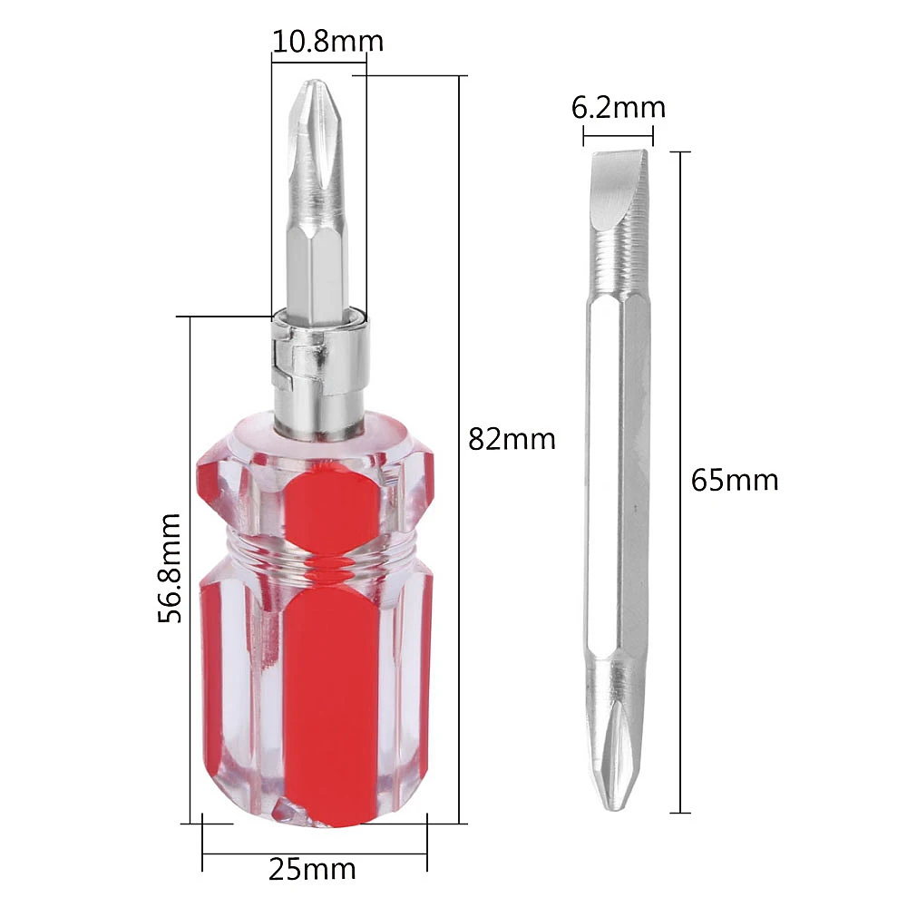 

DIYWORK Hand Tool Mini Multifunction Dual Interchangeable 2 in1 Slotted Screwdriver DIY Repair Tools Phillips Screwdriver
