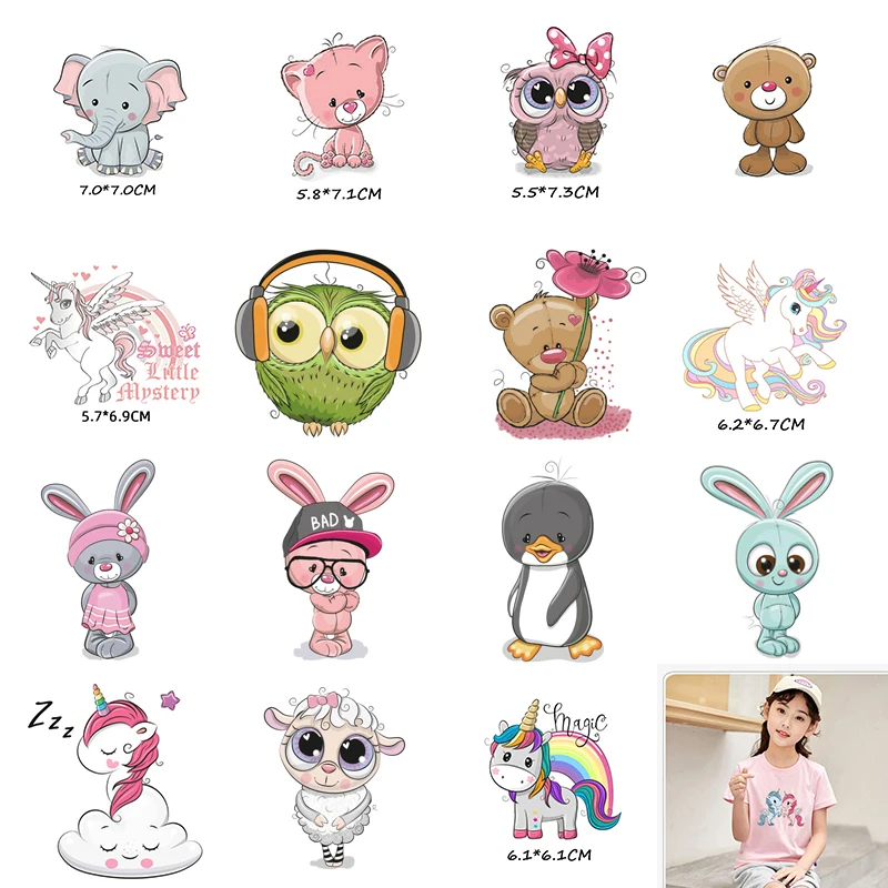 

Owl Patches Iron On Patch Clothes Sticker DIY Pony Unicorn Thermal Heat Transfer For Stripe T-shirt Printed Magic Applique E