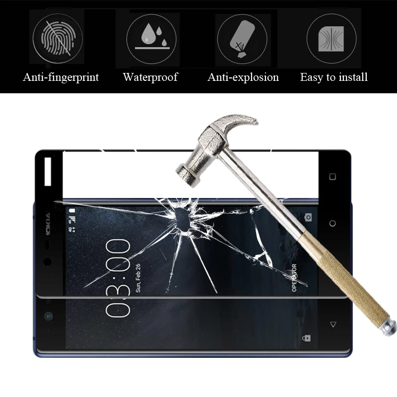 Защитное стекло на Nokia 5 6 7 2018 plus закаленное лист Tremp безопасность 2.5D плёнка