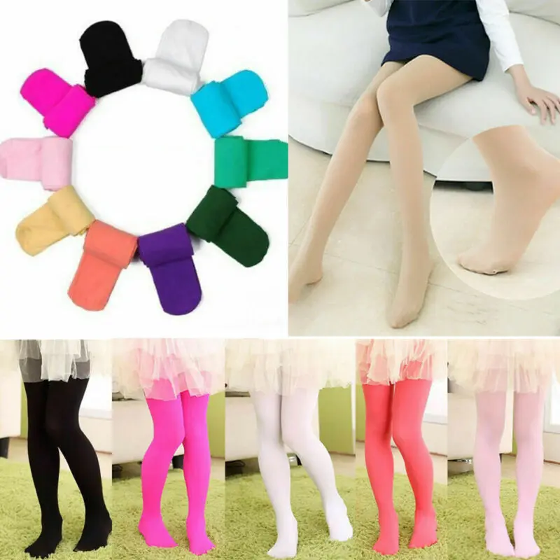 

4-12Y Children Pants Stretch Ballet Socks Girls Pantyhose Stockings Kids Tights