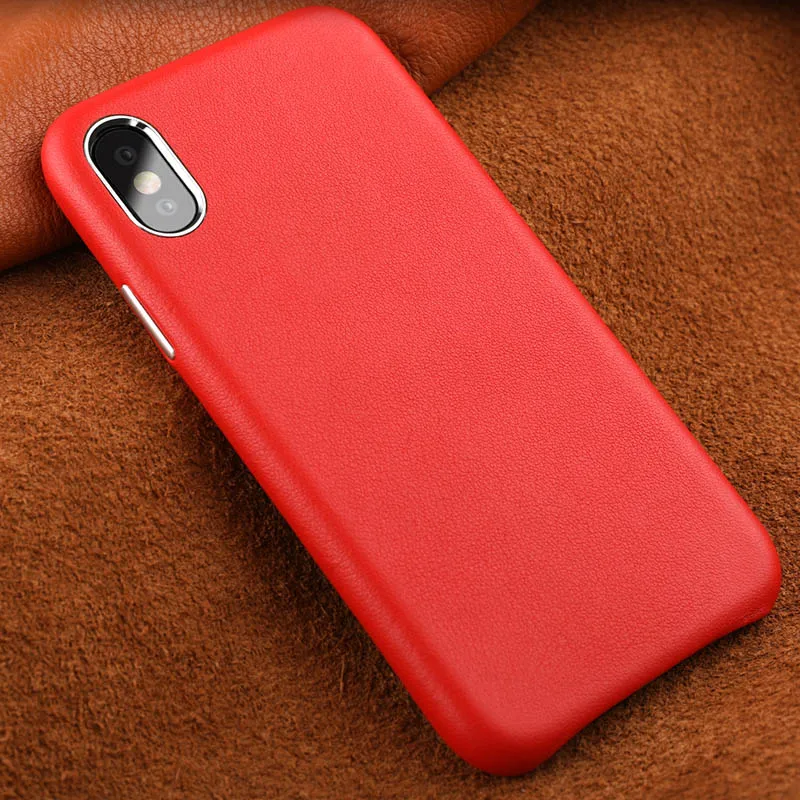Красный LANGSIDI натуральная кожа анти-капля чехол для телефона для iPhone X XS MAX XR 9 7 8plus 6 6splus 5SE Роскошный тонкий защитный чехол - Цвет: Красный