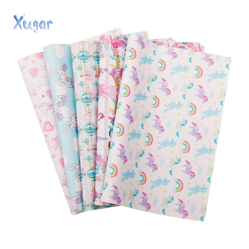 Xugar искусственная кожа единорог Радуга 22*30 см, DIY одежды нотлук сумки украшения для творчества банты для волос материалы