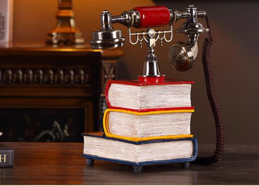 Европейская мода, винтажный телефон, набор ключей, британский красный, 3 книги, античный, полимер, стационарный, ретро телефон для офиса, дома, отеля, дома
