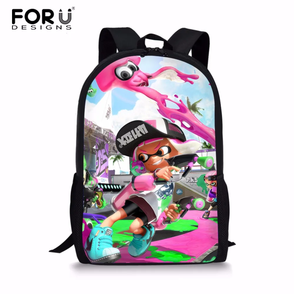 FORUDESIGNS 16 дюймов Splatoon 2 Рюкзаки для подростков Повседневные детские дорожные сумки
