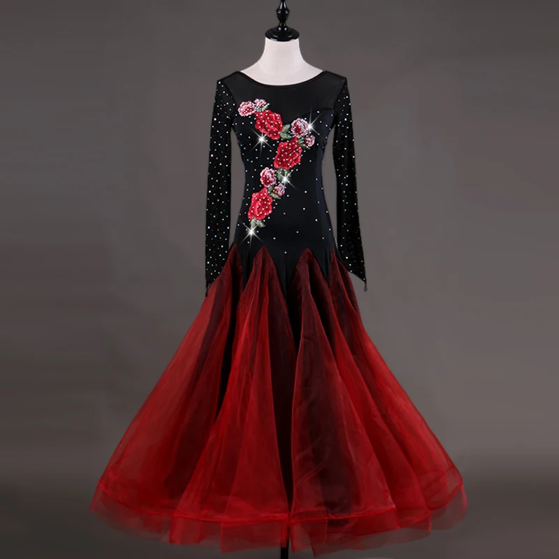 

New Sexy Ballroom Dance Competition Dress Women Waltz High Quality Professionl Dancing Wear Long Dress Accept Customize Size