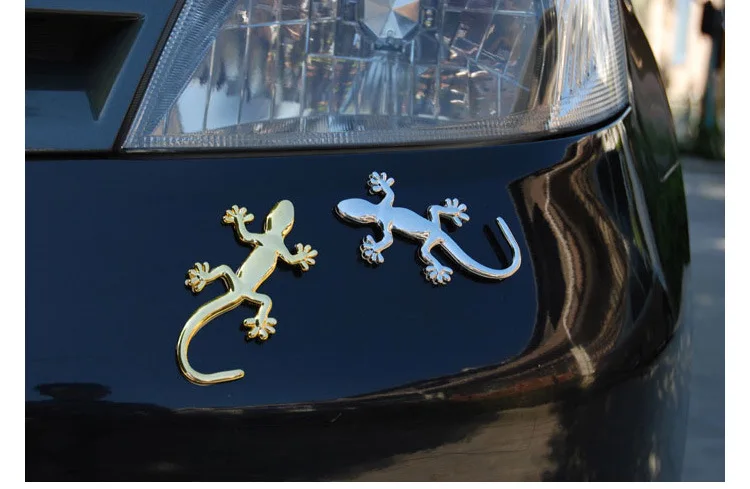Чистый Металл gecko автомобильные наклейки 3D стереоскопическая Личность