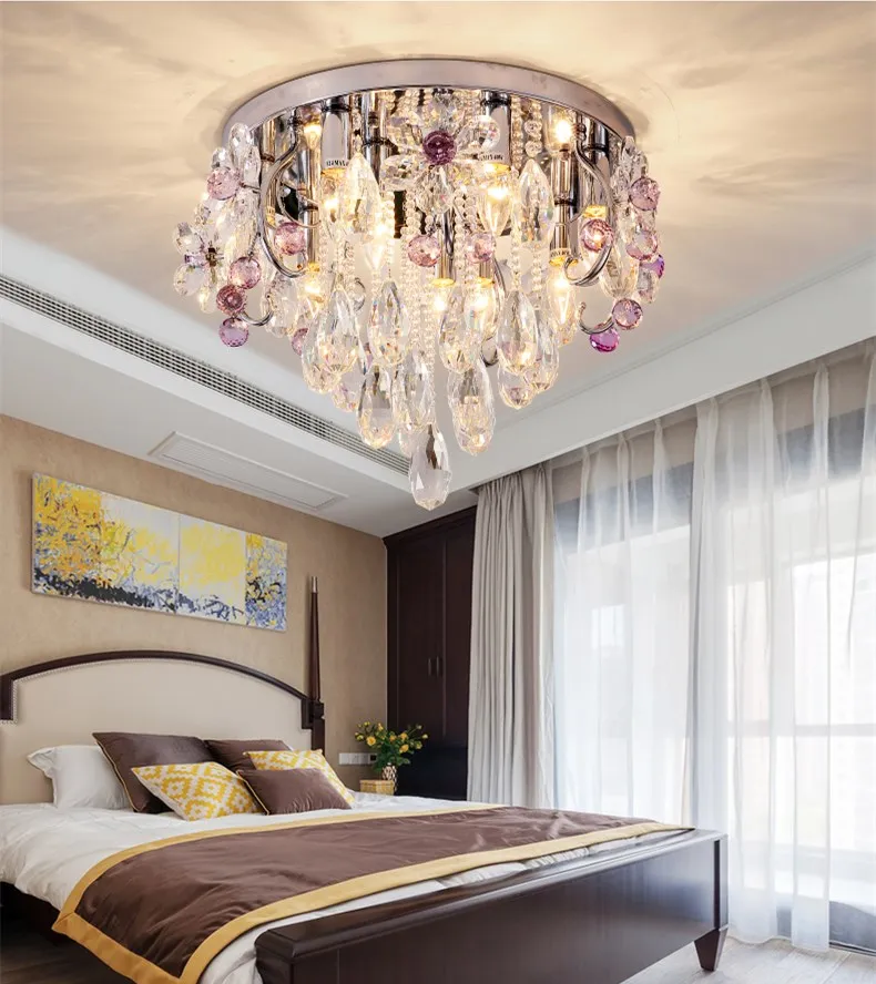 

Modern creative crystal living room dining room led ceiling lights Living room lights Aisle lights