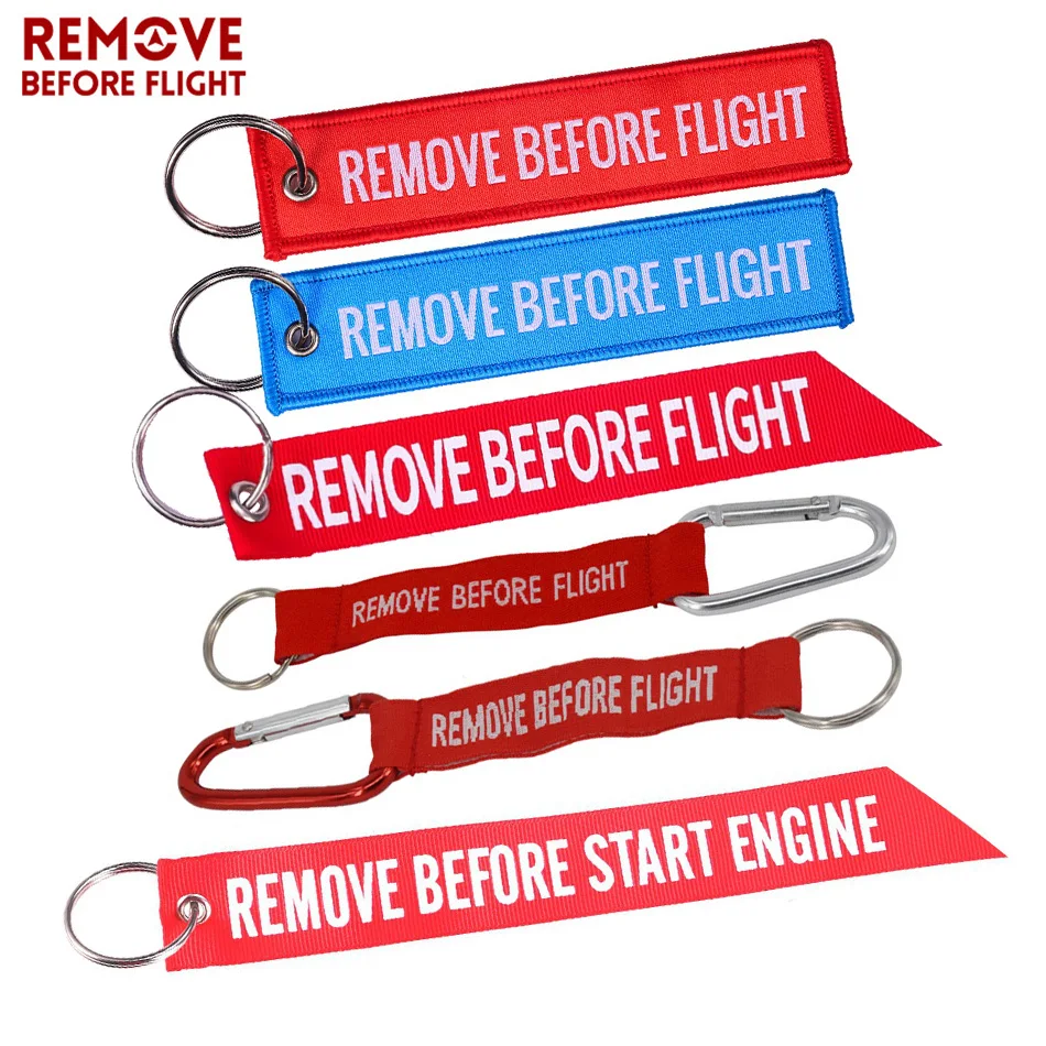 

Remove Before Flight Key Chain Red Keychain Woven Letter Keyring Jewelry Aviation Tags OEM Key Chains Safety Tag 3 PCS/LOT