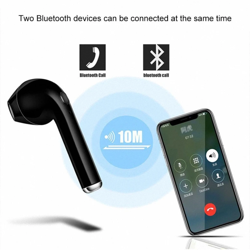 Новые I7s TWS беспроводные Bluetooth наушники с мини-зарядным боксом для Iphone X 6 7 8 plus Samsung