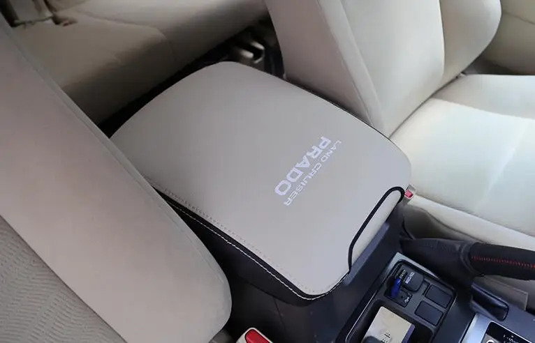 Белый Для Toyota Land Cruiser Prado 150 2010 2012 2013 Мягкий чехол из натуральной кожи для подлокотника автомобиля - Название цвета: Белый