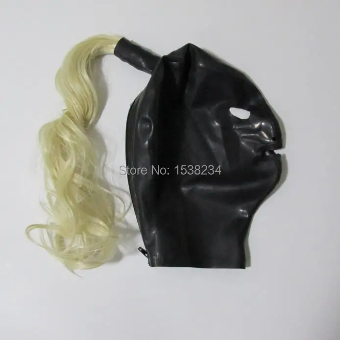 Латексная маска с париками унисекс латексная капот резиновая открытым ртом и