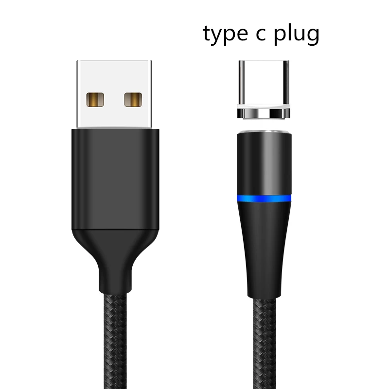black type c plug SUNPHG 3A быстрой зарядки Магнитный кабель Зарядное устройство для iPhone xs Макс микро Тип usb C кабель для samsung s9 Мобильный телефон провода - Цвет: black type c plug