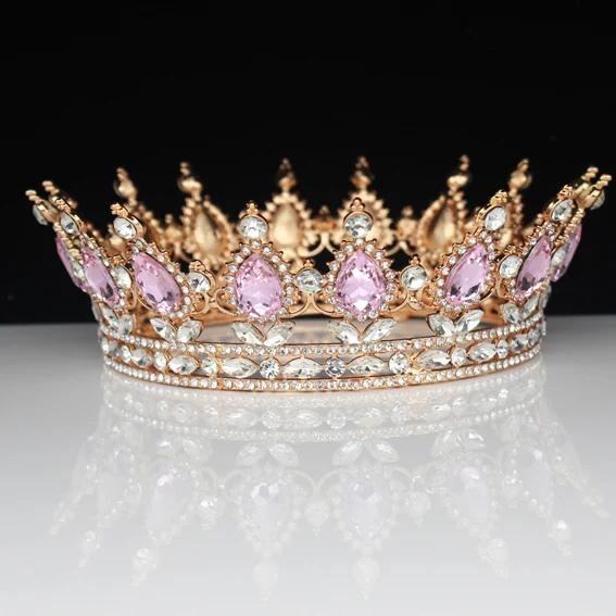 Tiara 08 15 цветов Винтаж Королева Король диадема невесты Тиара короны золото кристалл женщин выпускного вечера свадебные украшения для волос невесты аксессуары для волос - Окраска металла: Tiara 08
