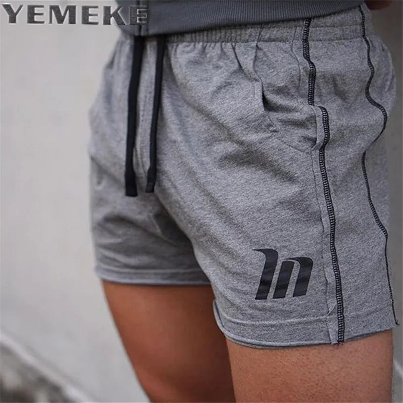 YEMEKE летние мужские шорты кэжуал Slim Fit Печать Размер низ до колена брендовая одежда серый, черный камуфляж