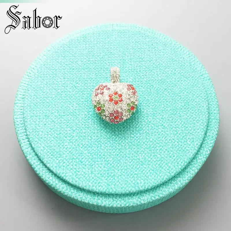 Подвески с цветком сердцем цирконием серебряный цвет для женщин романтический