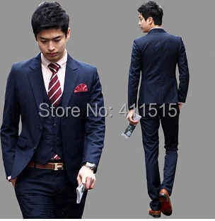 

2015 New Coming Classical Simple Style Men Suits/men's wedding suit/suit for men/custom groom vest suits(Jacket + pants +vest)