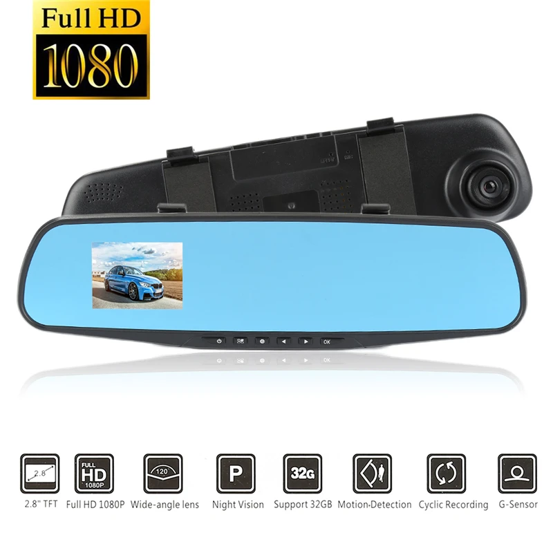 Автомобильный видеорегистратор Full HD 2 8 P 1080 дюйма с ночным