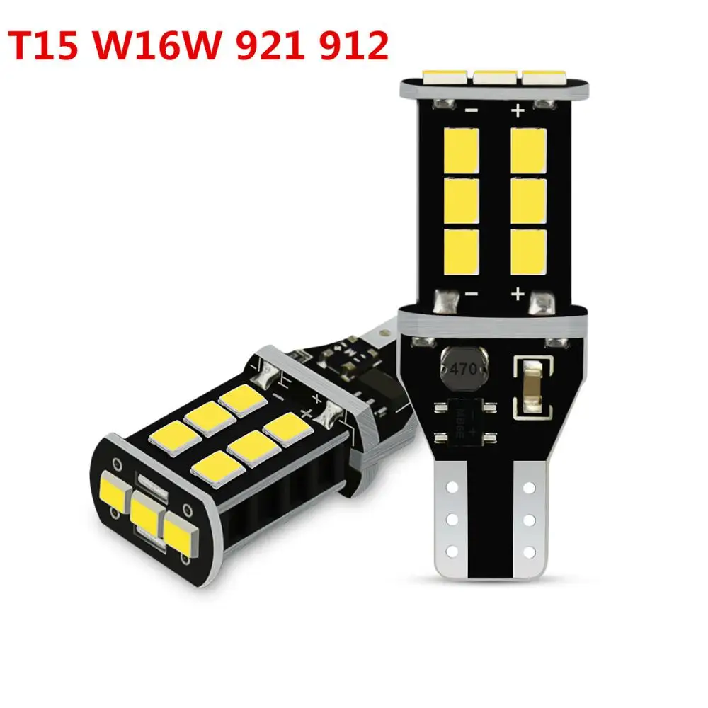 T15 W16W White 2x W16W T15 светодиодный светильник 2835 SMD Canbus OBC без ошибок светодиодный резервный светильник 921 912 W16W светодиодный Автомобильный задний ксеноновый белый DC12V - Испускаемый цвет: T15 W16W White