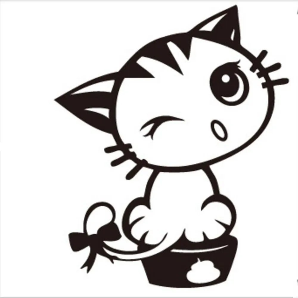 

Stickers For All Cars For Nissan BMW Audi Mazda Benz Cute Cat Car Sticker Window Desk Latop Decal Fashinable Stickers 1Pc