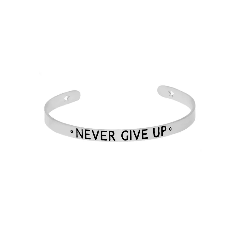 Ckysee золото Розовое Золото Серебро Вдохновляющие Открытый браслет нержавеющая