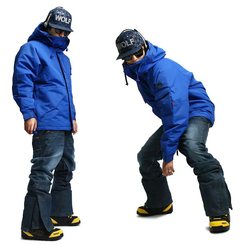

New Edition "Southplay" Winter Waterproof 10,000mm Warming (Blue Military Jacket + Denim Pants)Sets