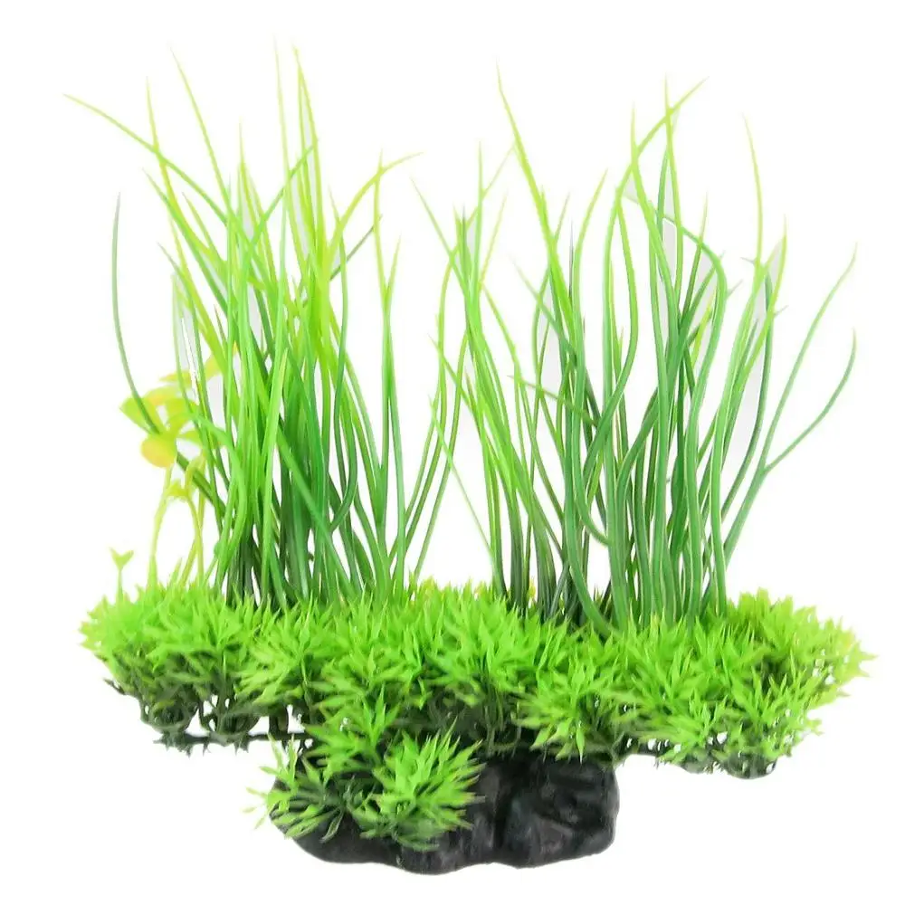 

Plastic Emulational Decorative Long Leaf Plant for Aquarium, 20cm, Green