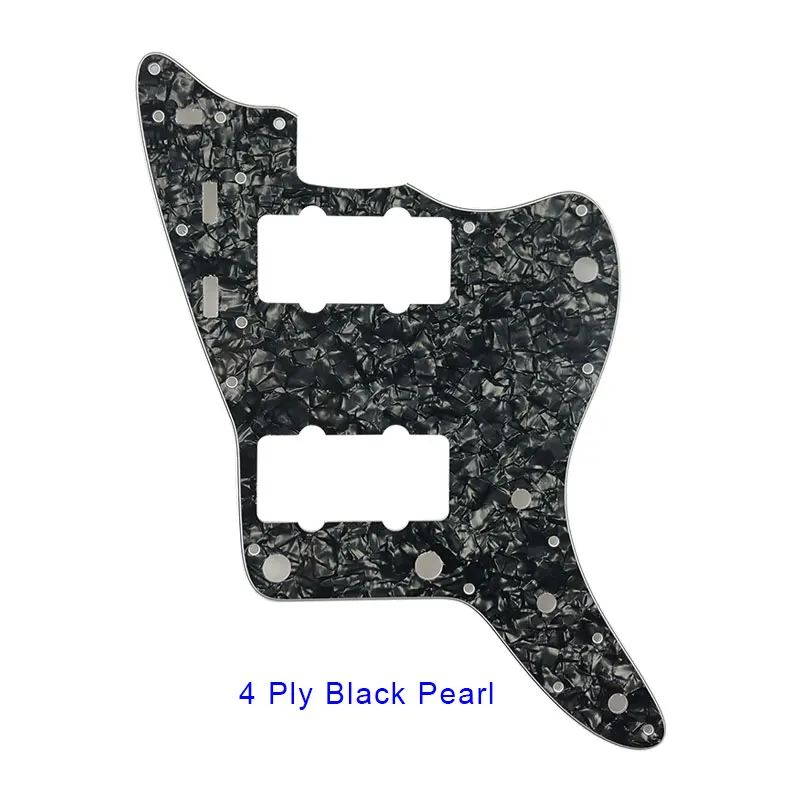 Pleroo аксессуары для гитары pickguards костюм для fender US Jazzmaster гитара 13 отверстий царапина пластина лучшее качество для замены - Цвет: 4 ply black pearl