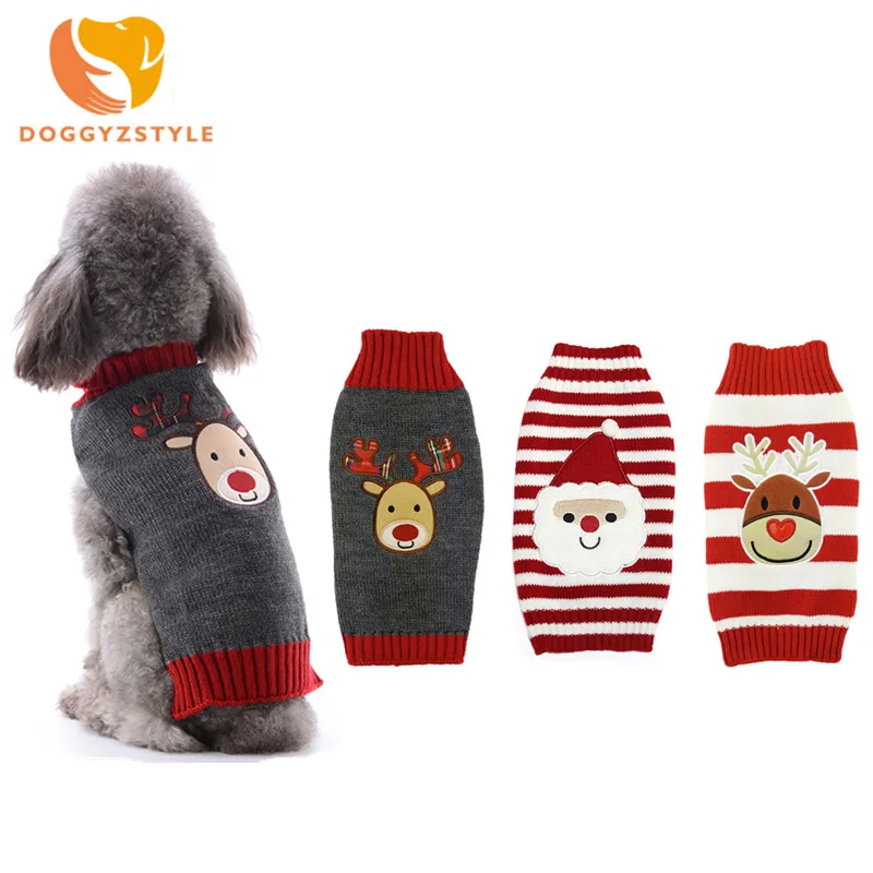 DOGGYZSTYLE, Рождественский красный свитер для собаки, одежда, пальто с оленем, одежда для маленьких собак, чихуахуа, плюшевый XXS-M